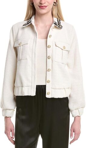 Nanette Nanette Lepore Womens Boucle Jacket, L, White in Kuwait