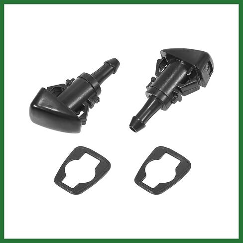 Motoforti Front Windshield Wiper Nozzles for Mitsubishi Eclipse Galant with Gaskets - Pack of 2 Black Long-lasting in Saudi Arabia