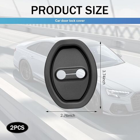 2 PCS Car Door Lock Protector, Silent Shock Absorption Pad, Anti-Rust Silicone Protective Cover, Universal for Most Cars (Black) in Saudi Arabia