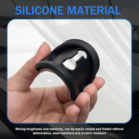 2 PCS Car Door Lock Protector, Silent Shock Absorption Pad, Anti-Rust Silicone Protective Cover, Universal for Most Cars (Black) in Saudi Arabia