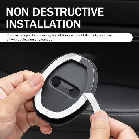 2 PCS Car Door Lock Protector, Silent Shock Absorption Pad, Anti-Rust Silicone Protective Cover, Universal for Most Cars (Black) in Saudi Arabia