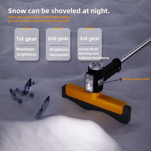 فرشاة ثلج على الزجاج الأمامي للسيارة مقاس 37 بوصة ومجرفة ثلج، مجرفة ثلج قابلة للسحب والفصل، إضاءة LED، للسيارات والشاحنات وسيارات الدفع الرباعي (ABS شديدة التحمل، فرشاة EVA، برتقالي) in Kuwait