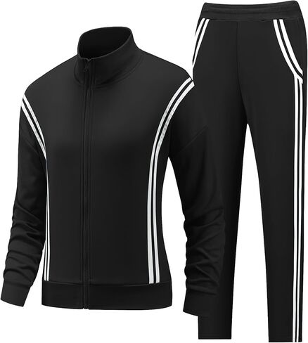 Womens Track Suits Sweatsuits 2 Piece Set Zip Up Workout Jogger Sets with Jogging Jackets and Pants in Kuwait