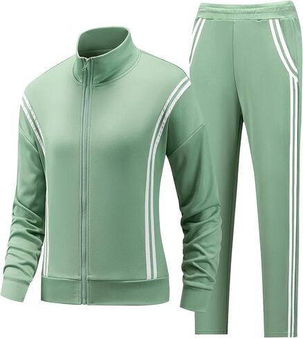 Womens Track Suits Sweatsuits 2 Piece Set Zip Up Workout Jogger Sets with Jogging Jackets and Pants in Saudi Arabia