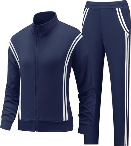 Womens Track Suits Sweatsuits 2 Piece Set Zip Up Workout Jogger Sets with Jogging Jackets and Pants in Saudi Arabia