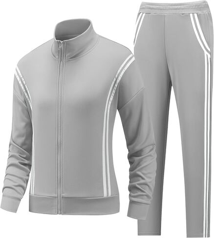 Womens Track Suits Sweatsuits 2 Piece Set Zip Up Workout Jogger Sets with Jogging Jackets and Pants in Saudi Arabia