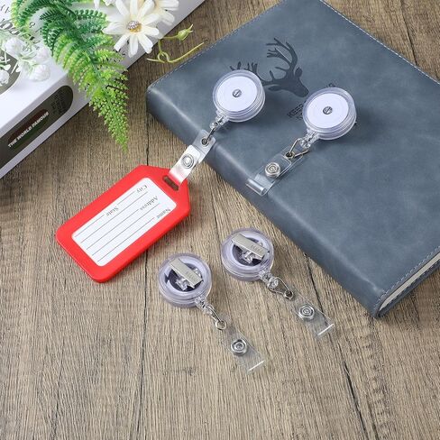 50Pcs Retractable Badge Holders Clip Bulk Blank Badge Reels with Swivel Alligator Clip for Students Teachers Office Workers in Saudi Arabia