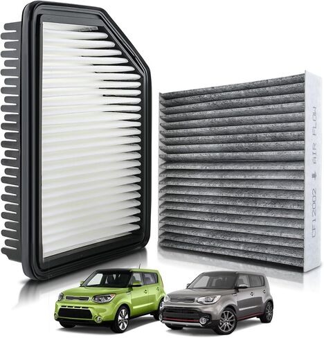 CF12002 Activated Carbon Cabin & Engine Air Filter Fit for Kia Soul L4 1.6L 2.0L 2014-2018 Replace CA11206 28113-1R100 in Saudi Arabia