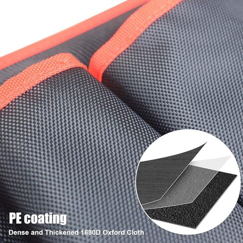 TOOLEAGUE 19 Inches Heavy Duty Tool Bag 25 Pockets, 1680D Fabric Tool Bags with Strong Molded Base, Multi-pocket Tool Organizer with Adjustable Shoulder Strap in Kuwait