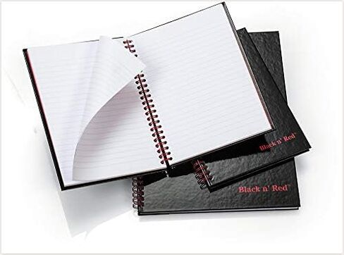 Black n' Red Twin Spiral Hardcover Notebook, Medium, Black/Red, 70 Ruled Sheets, Pack of 6 (L67000) in Kuwait