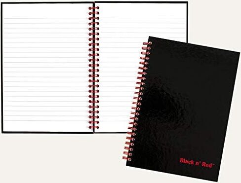 Black n' Red Twin Spiral Hardcover Notebook, Medium, Black/Red, 70 Ruled Sheets, Pack of 6 (L67000) in Kuwait