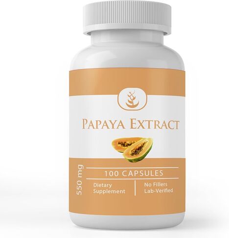 مكونات أصلية نقية، مستخلص البابايا، (100 كبسولة) نقي دائمًا، بدون إضافات أو مواد مالئة، تم التحقق منه معمليًا in Kuwait