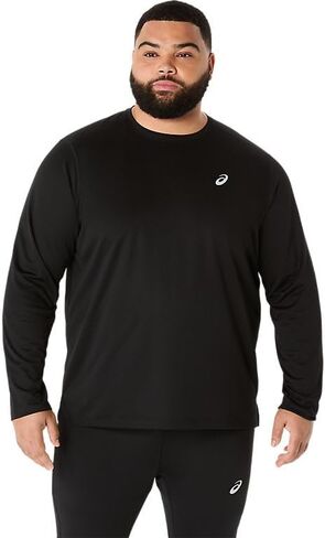 ASICS Men's Silver Long Sleeve TOP Running Apparel in Saudi Arabia