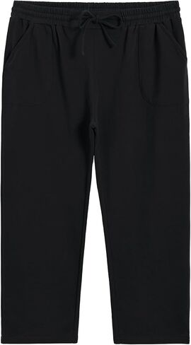 Weintee Women's Plus Size Petite Cotton Pants with Elastic Waist in Saudi Arabia