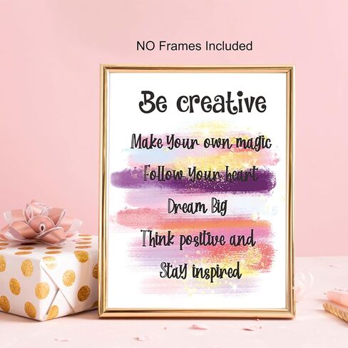 Positive Affirmations Quotes Wall Decor, Inspirational Pink Wall Art Print Posters 8x10, Encouraging Self Improvement Motivational Sayings, Uplifting Encouragement Posters Gifts for Empowered Women, in Saudi Arabia