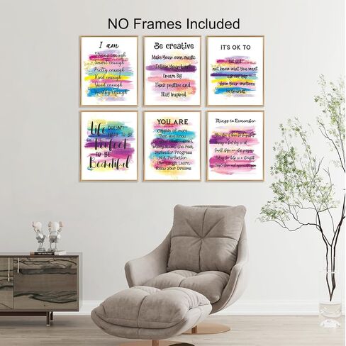 Positive Affirmations Quotes Wall Decor, Inspirational Pink Wall Art Print Posters 8x10, Encouraging Self Improvement Motivational Sayings, Uplifting Encouragement Posters Gifts for Empowered Women, in Saudi Arabia