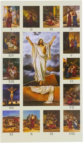 Stations of the Cross Prayer Card | Guide for Praying the Way of the Cross | Keep in Purse, Book, or Display on Wall | Devotional for Lent | Great Catholic Gift in Saudi Arabia