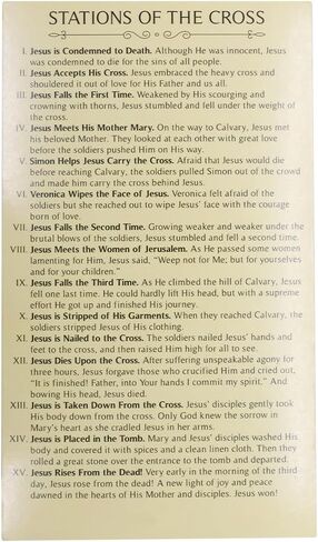 Stations of the Cross Prayer Card | Guide for Praying the Way of the Cross | Keep in Purse, Book, or Display on Wall | Devotional for Lent | Great Catholic Gift in Saudi Arabia