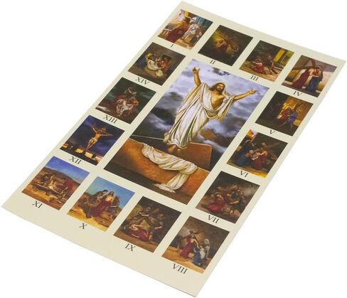 Stations of the Cross Prayer Card | Guide for Praying the Way of the Cross | Keep in Purse, Book, or Display on Wall | Devotional for Lent | Great Catholic Gift in Saudi Arabia