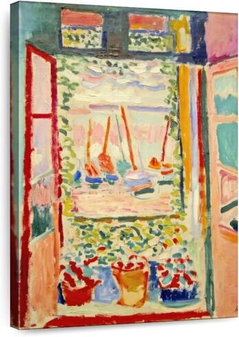 Elephant Stock - Open Window Collioure Wall Art - Vertical Canvas Wall Art - Living Room Wall Decor - Painting Window Architecture Canvas Art - Orange And Yellow Decor by Henri Matisse - 16" x 24" in Kuwait