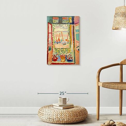 Elephant Stock - Open Window Collioure Wall Art - Vertical Canvas Wall Art - Living Room Wall Decor - Painting Window Architecture Canvas Art - Orange And Yellow Decor by Henri Matisse - 16" x 24" in Kuwait