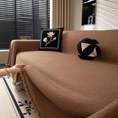 KRFOONN Non Slip Couch Cover for Dogs Waterproof Sofa Covers for 3 Cushion Couch Washable Sectional Sofa Slipcover Pets Furniture Throw Couch Cover Blanket for Living Room (Coffee, 71"x134") in Kuwait