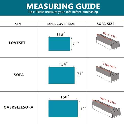 KRFOONN Non Slip Couch Cover for Dogs Waterproof Sofa Covers for 3 Cushion Couch Washable Sectional Sofa Slipcover Pets Furniture Throw Couch Cover Blanket for Living Room (Coffee, 71"x134") in Kuwait