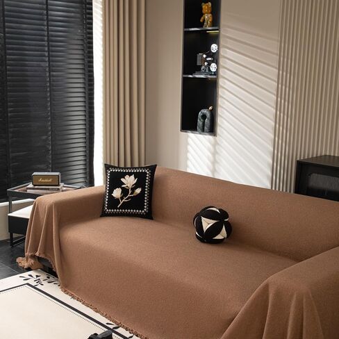 KRFOONN Non Slip Couch Cover for Dogs Waterproof Sofa Covers for 3 Cushion Couch Washable Sectional Sofa Slipcover Pets Furniture Throw Couch Cover Blanket for Living Room (Coffee, 71"x134") in Kuwait