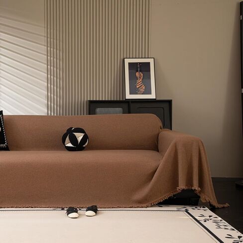 KRFOONN Non Slip Couch Cover for Dogs Waterproof Sofa Covers for 3 Cushion Couch Washable Sectional Sofa Slipcover Pets Furniture Throw Couch Cover Blanket for Living Room (Coffee, 71"x134") in Kuwait