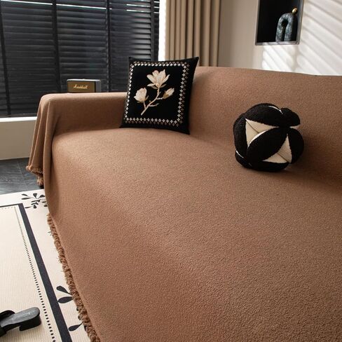 KRFOONN Non Slip Couch Cover for Dogs Waterproof Sofa Covers for 3 Cushion Couch Washable Sectional Sofa Slipcover Pets Furniture Throw Couch Cover Blanket for Living Room (Coffee, 71"x134") in Kuwait