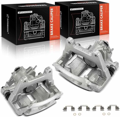 A-Premium Disc Brake Calipers Assembly with Bracket Compatible with Audi A4 2005-2006, A4 Quattro 2005-2006, S4 2004-2009 - Rear Driver and Passenger Side, 2-PC Set in Saudi Arabia