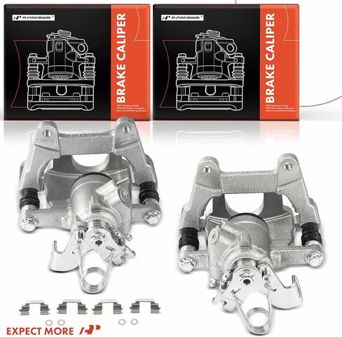 A-Premium Disc Brake Calipers Assembly with Bracket Compatible with Audi A4 2005-2006, A4 Quattro 2005-2006, S4 2004-2009 - Rear Driver and Passenger Side, 2-PC Set in Saudi Arabia