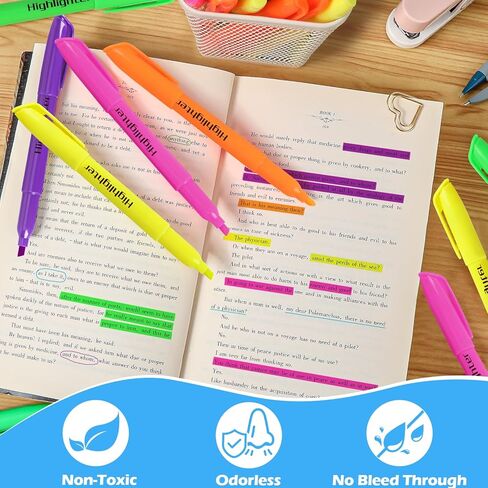 288 عبوة من أقلام التحديد من KIZZYEA في 6 ألوان متنوعة، مجموعة أقلام تحديد ذات طرف إزميل تجف بسرعة، علامات تمييز لا تنزف للأطفال البالغين، يجب أن تحتوي على الفصول الدراسية المكتبية، لوازم مدرسية للمعلمين in Kuwait