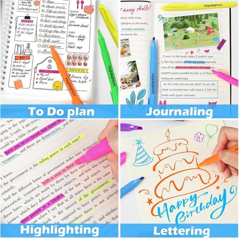 288 عبوة من أقلام التحديد من KIZZYEA في 6 ألوان متنوعة، مجموعة أقلام تحديد ذات طرف إزميل تجف بسرعة، علامات تمييز لا تنزف للأطفال البالغين، يجب أن تحتوي على الفصول الدراسية المكتبية، لوازم مدرسية للمعلمين in Kuwait