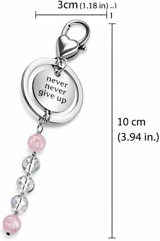 Never Never Give Up Inspirational Keychain – Motivational Stainless Steel Key Ring Encouragement Gift for Men Women, Positive Quote Keepsake for Everyday Use in Saudi Arabia