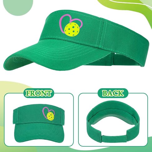 Cuffbow 3 Pack Dinkball Sun Visor Hats Heart Dinkball قابل للتعديل قبعات علوية فارغة Dink Ball Lovers هدايا للنساء والرجال المراهقين ملابس رياضية في الهواء الطلق رياضية مضادة للأشعة فوق البنفسجية حماية من الأشعة فوق البنفسجية أبيض وردي أخضر in Saudi Arabia