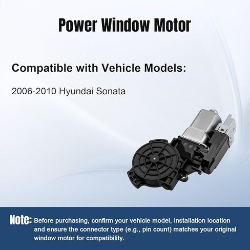 محرك رفع النافذة الأمامي الأيسر للسائق مع وظيفة مضادة للمشبك متوافق مع Hyundai Sonata Sedan 2006 2007 2008 2009 2010، 82450-3K011 742-720 in Saudi Arabia