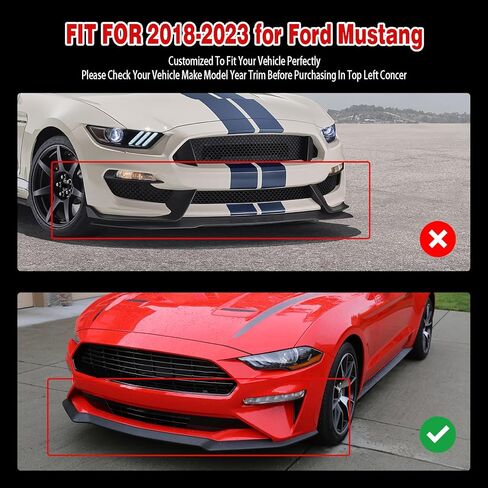 Front Bumper Lip Compatible with 2019-2020 for Ford Mustang Coupe Bullitt 2018-2023 for Ford Mustang Convertible EcoBoost/EcoBoost Premium/GT Premium Matt Black Front Lip in Kuwait