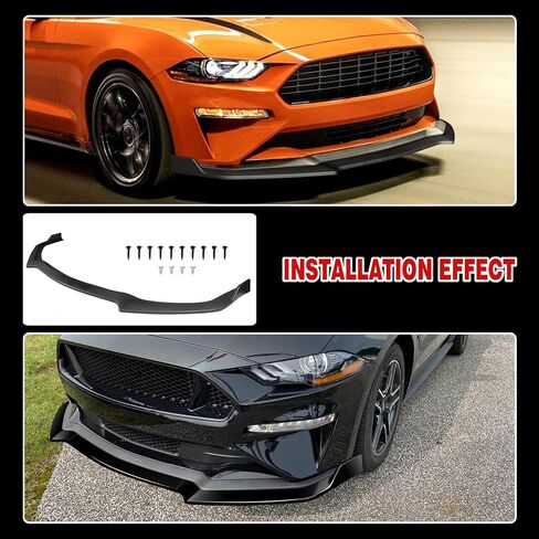 Front Bumper Lip Compatible with 2019-2020 for Ford Mustang Coupe Bullitt 2018-2023 for Ford Mustang Convertible EcoBoost/EcoBoost Premium/GT Premium Matt Black Front Lip in Kuwait