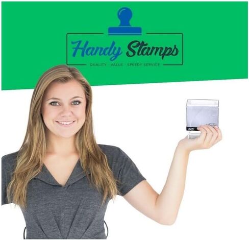 Handy Stamps Self Inking Egg Carton Stamp, Rectangular, Rubber, 2" x 1" Size, 3 Lines, Customizable Text in Saudi Arabia
