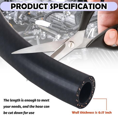 10 Ft Car 5/8 Heater Hose with ID 16mm & OD 24mm,Straight Car Coolant Hose for Water/Coolants/Antifreeze,Essential Cars Coolant Radiator Hoses with Clamps Cars Accessories in Saudi Arabia