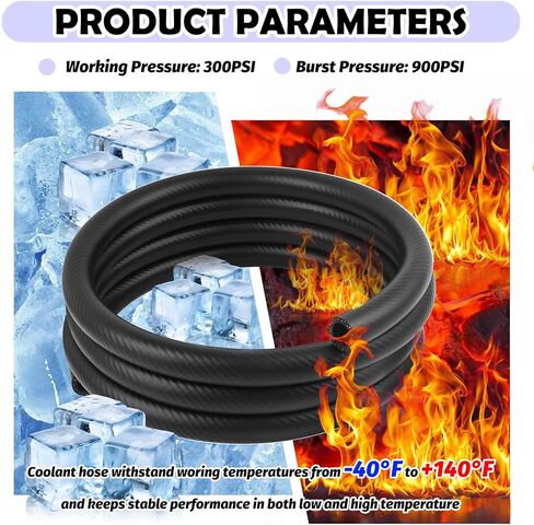 10 Ft Car 5/8 Heater Hose with ID 16mm & OD 24mm,Straight Car Coolant Hose for Water/Coolants/Antifreeze,Essential Cars Coolant Radiator Hoses with Clamps Cars Accessories in Saudi Arabia