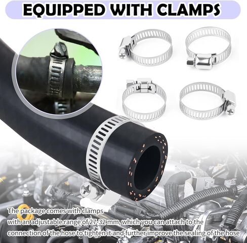 10 Ft Car 5/8 Heater Hose with ID 16mm & OD 24mm,Straight Car Coolant Hose for Water/Coolants/Antifreeze,Essential Cars Coolant Radiator Hoses with Clamps Cars Accessories in Saudi Arabia