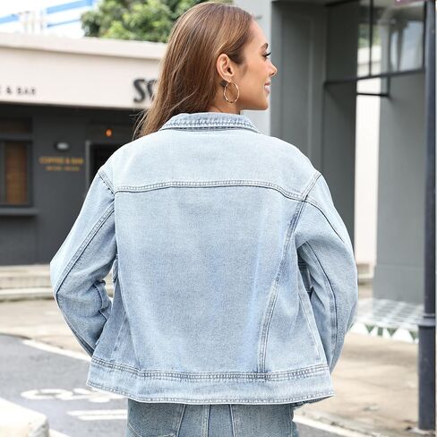 jean jacket women with double-breasted buttons in Saudi Arabia