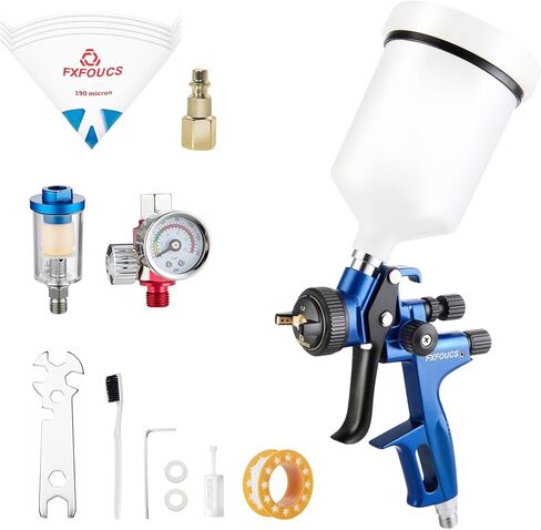 HVLP Spray Gun with 1.3mm Nozzle, Car Paint Gun Premium Tool Kit Perfect for a Wide Range of Applications Including car & Automotive Painting, Furniture and House Finishing (Golden, 1.3mm) in Saudi Arabia