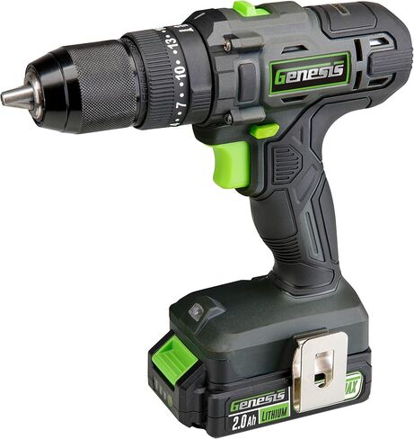 Genesis 20V 1/2" Cordless Drill with Battery and Charger, Metal Ratcheting Chuck, 450 in-lbs, 2.0Ah 2 Year Warranty in Saudi Arabia
