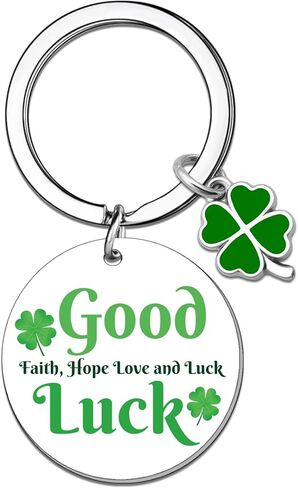 Four Leaf Clover Keychain Good Luck Charms Good Irish Gifts St Patrick’s Day Accessories Luck Gifts for Birthday 4 Leaf Clover Keychain for Friends Coworkers in Kuwait