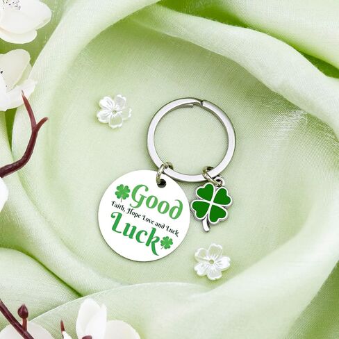 Four Leaf Clover Keychain Good Luck Charms Good Irish Gifts St Patrick’s Day Accessories Luck Gifts for Birthday 4 Leaf Clover Keychain for Friends Coworkers in Kuwait