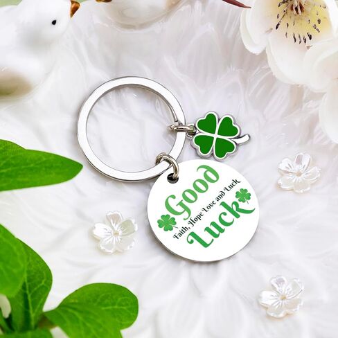 Four Leaf Clover Keychain Good Luck Charms Good Irish Gifts St Patrick’s Day Accessories Luck Gifts for Birthday 4 Leaf Clover Keychain for Friends Coworkers in Kuwait