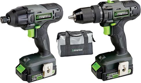 Genesis 20V 1/2" Cordless Drill with Battery and Charger, Metal Ratcheting Chuck, 450 in-lbs, 2.0Ah 2 Year Warranty in Saudi Arabia